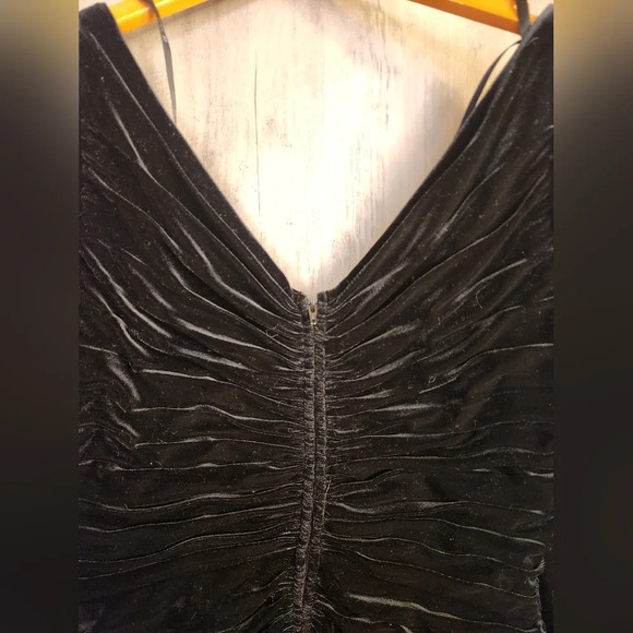 TADASHI Collection Black Velvet 3/4 Sleeves V-Neck Evening Top Size XL - Picture 7 of 9